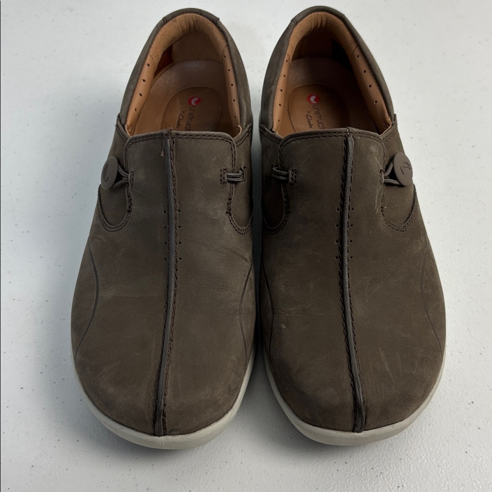 Clarks Unstructured Un Loop 2 Walk Womens Casual Slip-on Ortho Taupe Nubuck Sz 7 - Picture 3 of 11